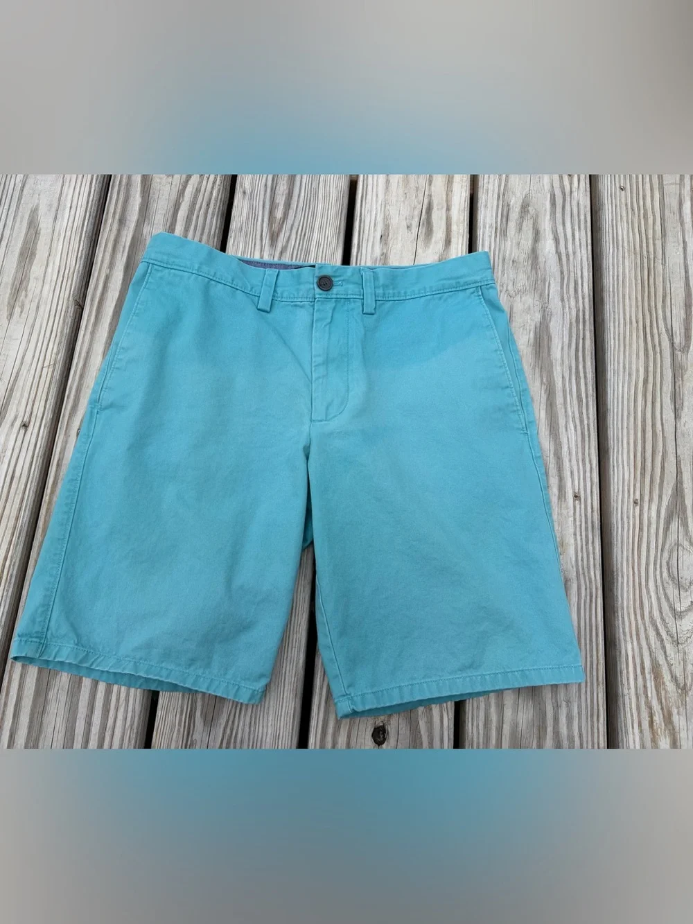 Banana Republic Aiden Chino Shorts Mens 31 Blue Straight Cotton Pockets Classic